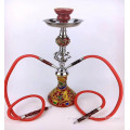 Double tube red glass hookah